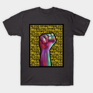 Black Lives Matter, Yellow w Black Text T-Shirt